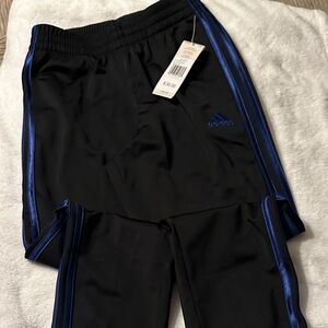 Adidas Black Pants with Shiny Blue Accents